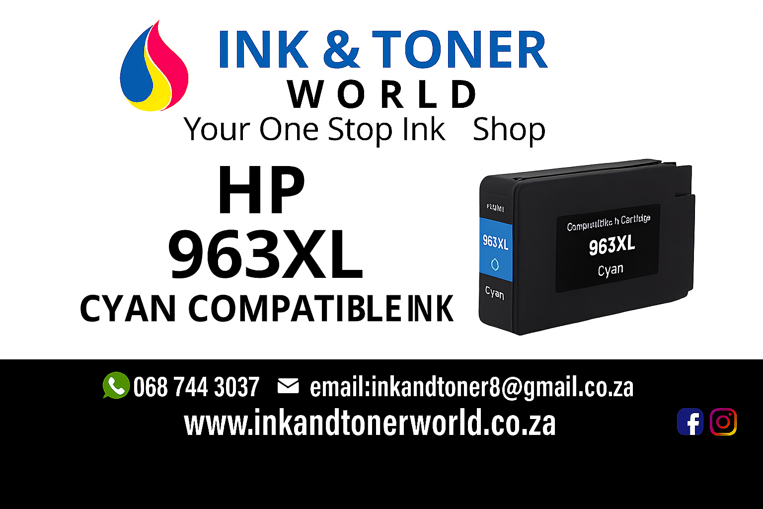 Compatible hp 963XL Cyan Ink Cartridge