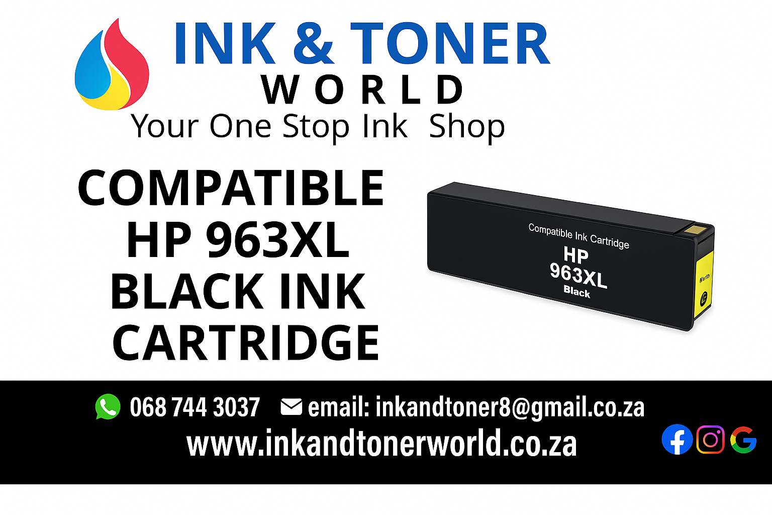 Compatible HP 963 XL black ink Cartridge