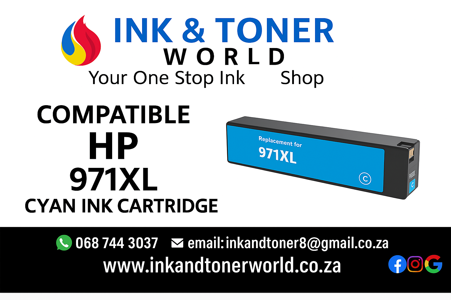 Compatible HP 971XL-Cyan  Ink Cartridge CN626AE