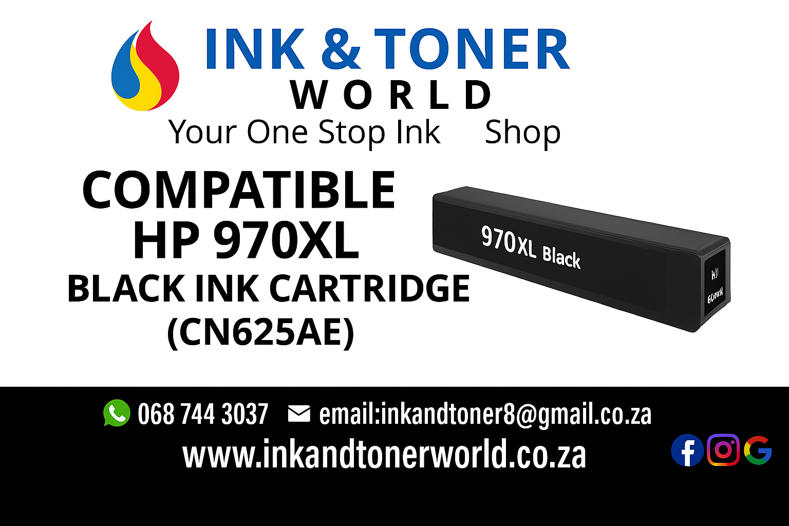 Compatible HP 970XL-Black  Ink Cartridge CN625AE