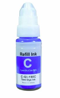 Compatible Canon GI-190 Cyan ink bottle